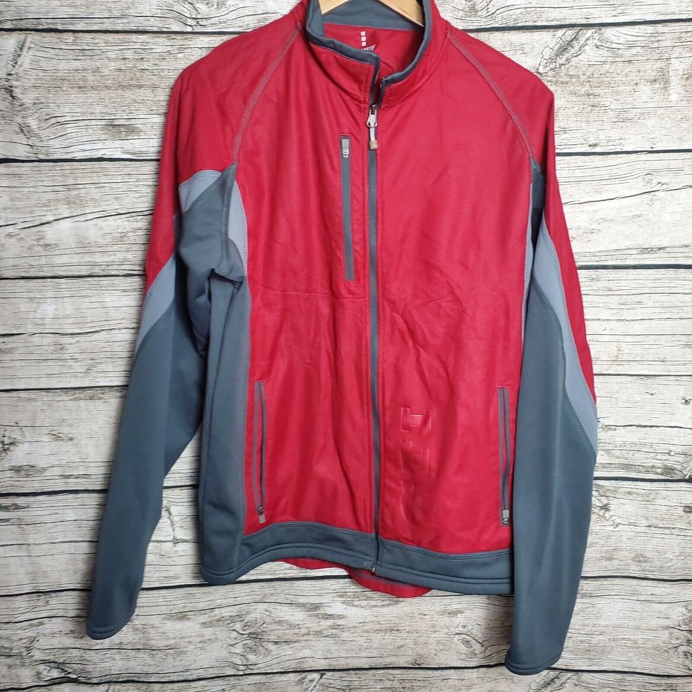 Elevate Sport Hybrid Softshell Jacket Red Full Zip Long Sleeve Size Medium